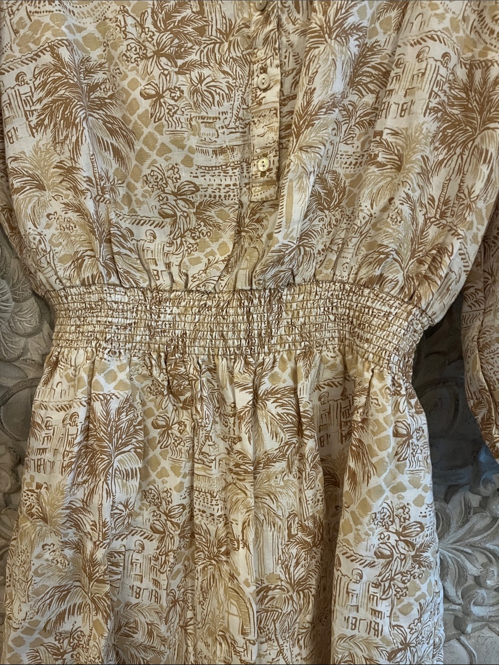 Lilly Pulitzer Abralynn Linen Shirtdress in Sand Bar Palm Beach Paradise - Picture 4 of 7